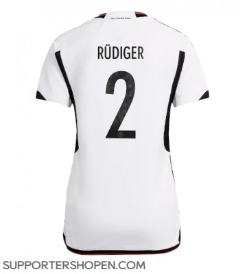 Tyskland Antonio Rudiger #2 Hemma Matchtröja Dam VM 2022 Kortärmad